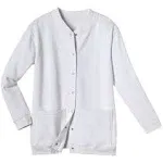 Catalog Classics Snap-Front Fleece Cardigan - White - 1x