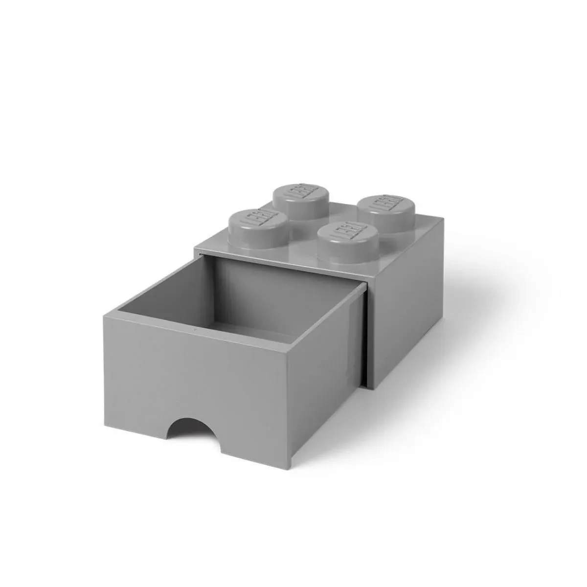 LEGO Brick Drawer, 4 Knobs, 1 Drawer, Stackable Storage Box, Stone Grey