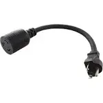 AC WORKS NEMA 5-20P 20Amp 125Volt Plug to Locking 20Amp L5-20R Female Connector Adapter Cord (Black)