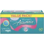 Assurance Incontinence Underwear for Women, Maximum, S/M, 60 ct