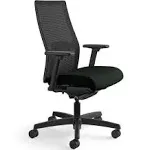 HON Office Chair Ignition 2.0 - Ergonomic Computer Desk Chair with Mesh Back, Seat-Slide, Syncro Tilt Recline, Adjustable Lumbar Support & Armrests, Comfortable Cushion, Swivel Rolling Wheels - Black