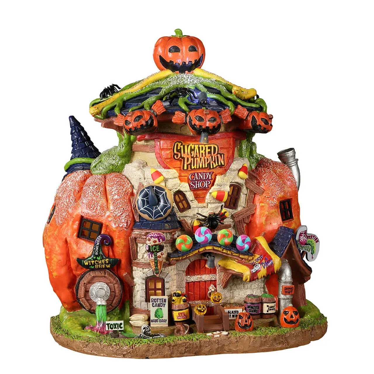 Spooky Town Sugared Pumpkin Candy Shoppe Village