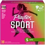 Playtex Plastic Tampons Sport Super Unscented - 36 ct