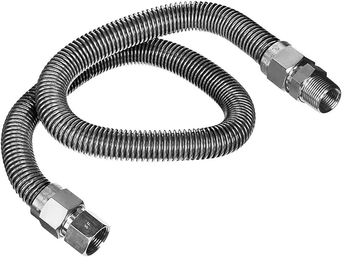 60" Gas Line Connector, 1/2" Fip"x3/8" Fittings, Uncoated Stainless Steel - Traditional - Heating And Cooling - by Everflow | Houzz