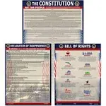 Young N Refined American Founding Documents Laminated 3 Pack: US Constitution, Declaration of Independence and Bill of Rights Updated Fixed