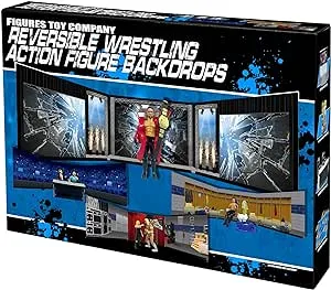 Reversible Wrestling Action Figure Backdrop Dioramas For WWE & AEW Wrestling Action Figures