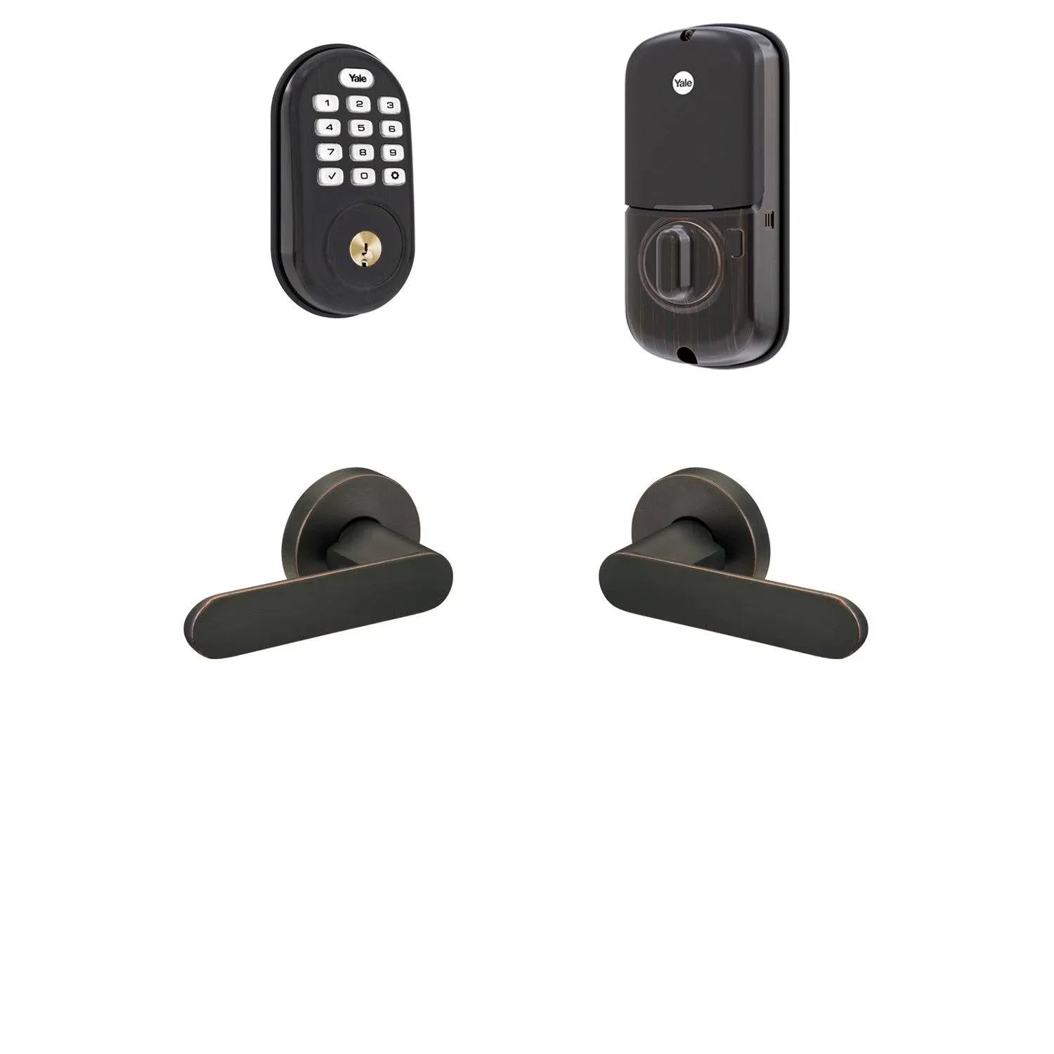 Yale Security B-YRD216-ZW-KC-0BP Yale Assure Lock Z-Wave with Kincaid Works with Ring Alarm, Smartthings, and Wink Smart Keypad Deadbolt with Matching Lever, Oil Rubbed Bronze