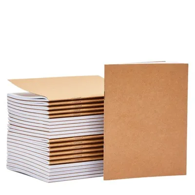 24 Pack A6 Kraft Unlined Paper Notebook, Blank Journals Bulk for Travelers Kids