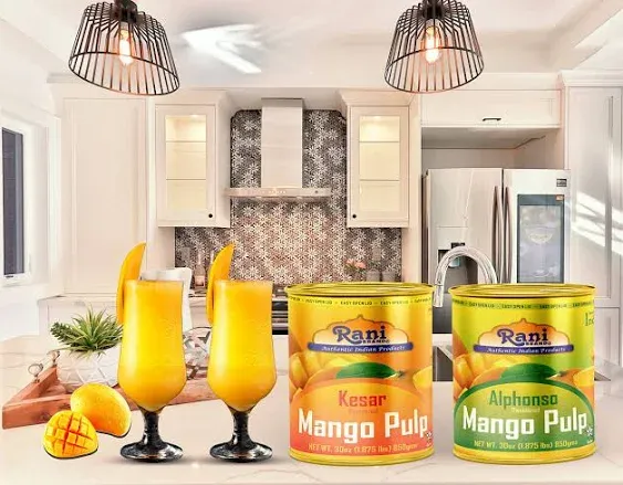 Rani Mango Pulp Puree (Makes Mango Lassi Shakes) Alphonso Sweetened 30oz (1.875lbs) 850g ~ Kosher | All Natural | Non GM