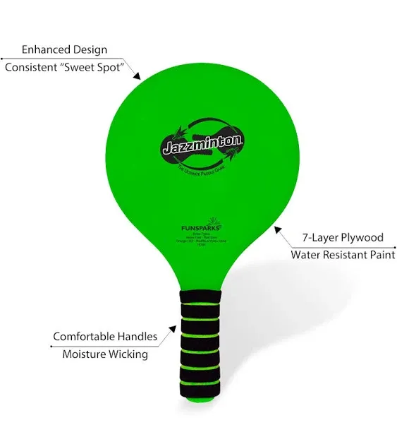 Jazzminton Beach - Best Beach Paddle Birdie and Ball Set by Funsparks