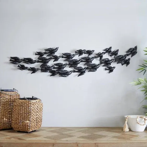 of Birds Metal Wall Decor - Black