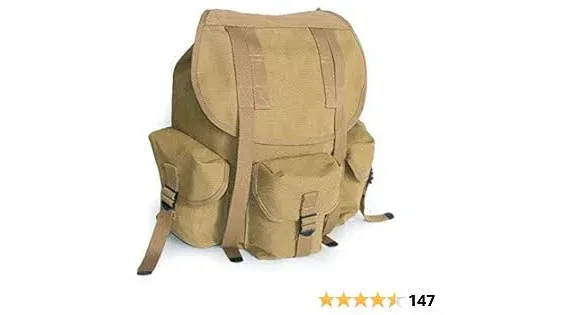 WW2 WWII US Military M14 Haversack Field Bag Backpack Canvas Khaki