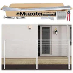 Muzata 36" Brushed Horizontal Surface Mount 6.5ft-19.5ft Complete Set 