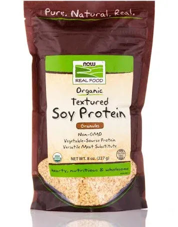 Buy Textured Soy Protein Granules-Certified Organic 8 OZ By Now Foods | Herbspro.com