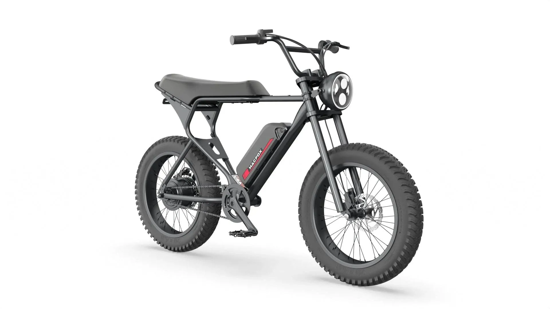 MACFOX Upgrade X1S Electric Bike, Ebike 500W/48V/10.4Ah, 20" Fat Tire Electric Bicycles Up to 20MPH & 40 Miles with Retro Motorcycle Design, Removable Battery, 50N.m Max Torque (Brown)