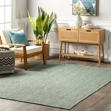 Nuloom Green Jute Braided 2' 6" x 6' Rug