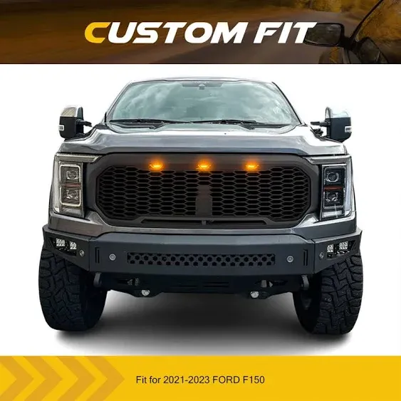 American Modified Raptor Style Front Grille w/Lights for 2021-2023 Ford F150