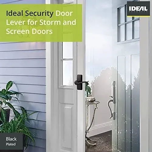 Ideal Security GL Lever Handle Set for Storm Doors and Screen Doors, Storm Door Handle Replacement, Screen Door Handle, Matte Black