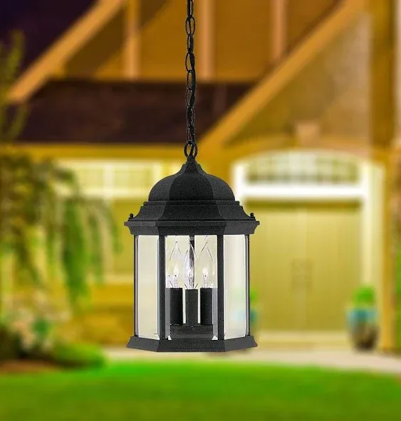 Designers Fountain - 2984-BK - Three Light Hanging Lantern - Devonshire Black