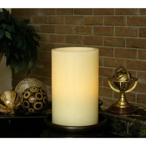 Pacific Accents Flameless Wax Pillar Candle - Ivory