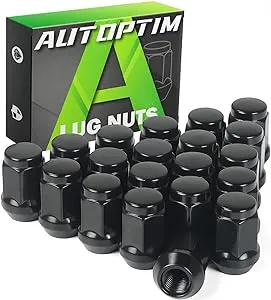 M12x1.5 Lug Nuts - Replacement for 2000-2018 Ford Focus, 2001-2023 Escape, 2006-2020 Fusion, 2011-2022 Mazda CX-5, 2003-2021 Mazda 3 Aftermarket Wheel Lug Nut, 20PCS Black tire Lug Nut