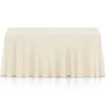 90&#034; x 156&#034; Rectangular Polyester Fabric Tablecloths for Wedding Banquet - Ivory