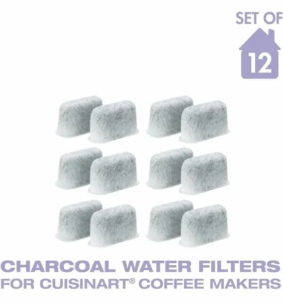 GOLDTONE 12 Pack Water Filters For CUISINART Coffee Maker Charcoal Water Filters For CUISINART Coffee Machines Cartridges Replace CUISINART DCC-RWF (Charcoal Water Filters (12))