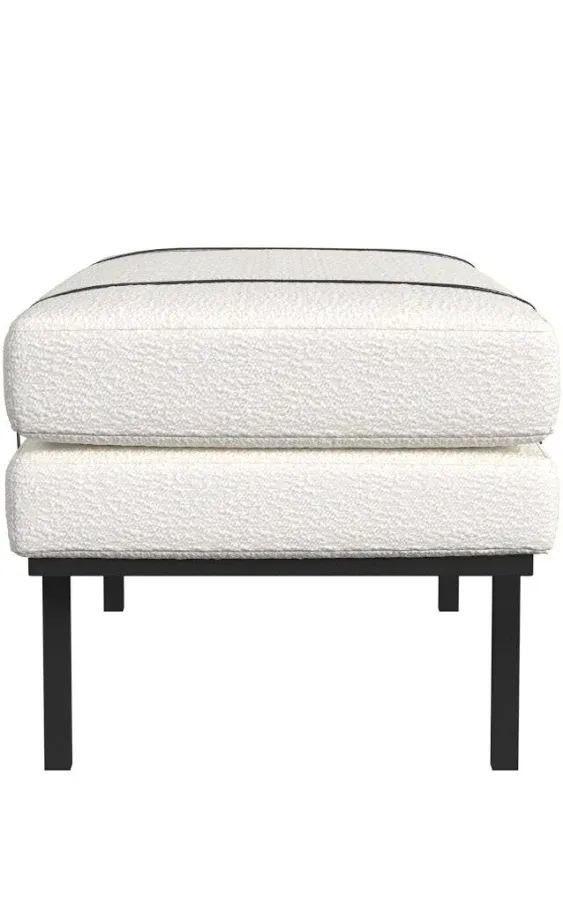 HomePop Upholstered Bench with Metal Base - Cream Boucle