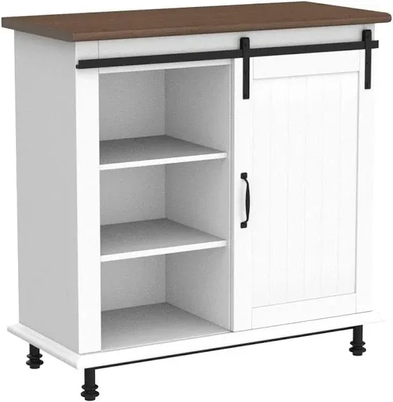 WAMPAT 35'' Sideboard Buffet Cabinets with Sliding Barn Door, Accent Cabinet Storage Table, Cabinets