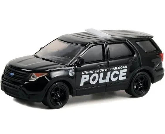 2015 Police Interceptor Utility Black Union Pacific Railroad Police Hobby Exclusive Series 1/64 Diecast Model Car by Greenlight 30386