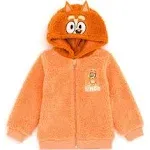 Bluey Cozy Sherpa Zip Up Cosplay Hoodie Toddler to Big Kid Sizes (2T - 10-12)