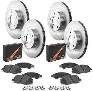 Max Advanced Brakes Front & Rear Brake Kit for 2012-2020 Dodge Grand Caravan Town&Country Dual Piston Front Caliper Replacement Premium OE Disc