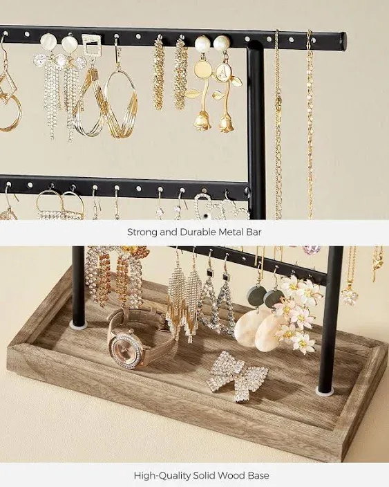 SONGMICS 4-Tier Jewelry Stand with Tray