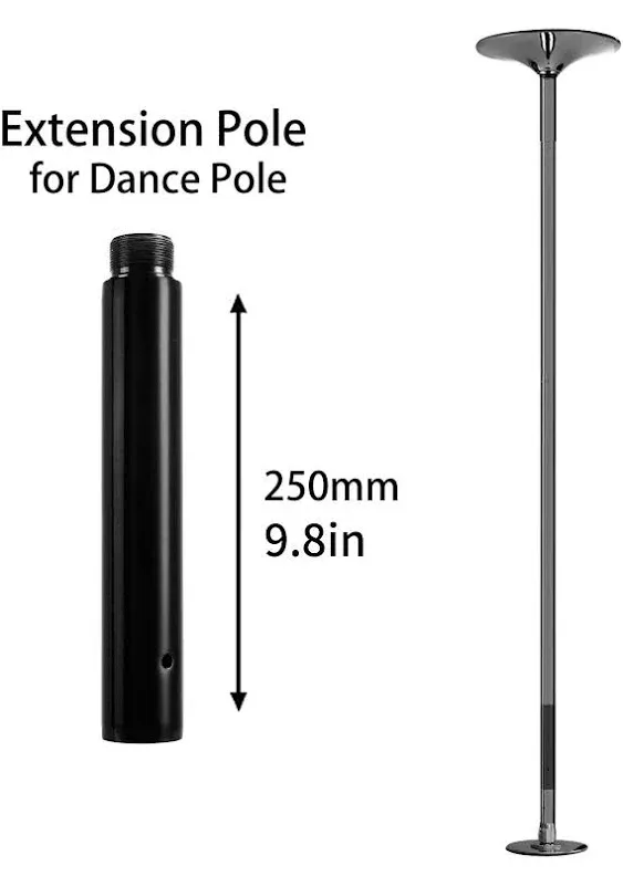 PRIOR FITNESS Pole Extension for 45mm Dance Pole 125/250/500mm or 5”/10”/20” Stainless Steel Accessories Tube to Connect Dancing Pole Titanium Adjust Length Height