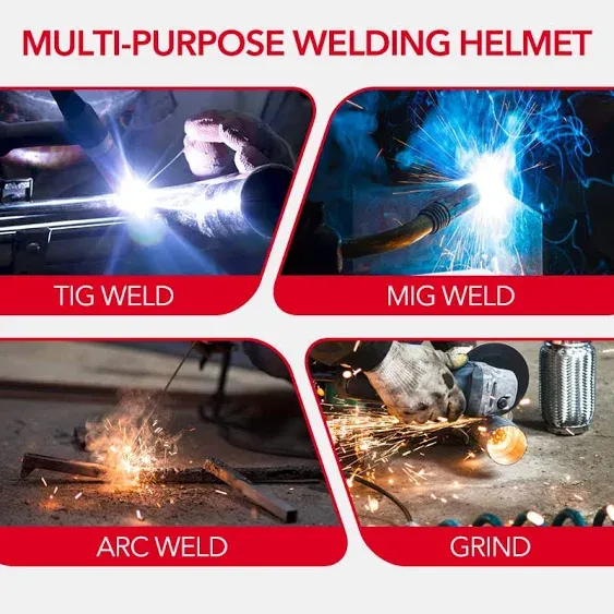 Welding Helmet with Light True Color Auto Darkening Welding Helmets for Men Solar Powered Welding Hood with 2 Arc Sensor Wide Shade 4/9-13 for TIG MIG ARC Cool Welder Mask (TRQ-HS03)