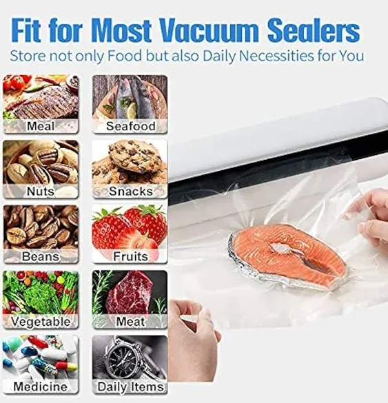 200 Vacuum Sealer Bags 8 x 12 inch Thick BPA Free Quart Food VAC Stor