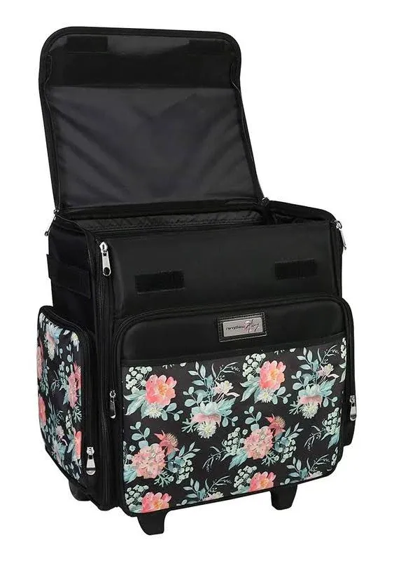 Everything Mary Collapsible Rolling Craft Bag, Flowers, Size: Standard