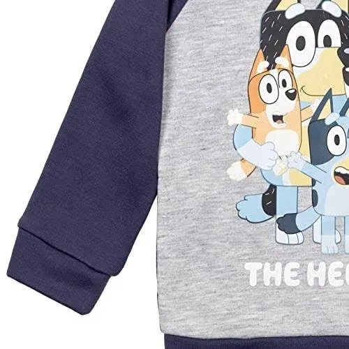 Bluey Mom Bingo Big Boys Fleece Hoodie Grey/Navy 10-12