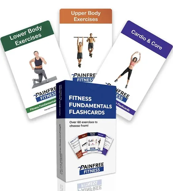 Exercise Flash Cards - Workout Cards Deck - Exercise Cards for Home Workouts Women & Men - Video QR Code Included