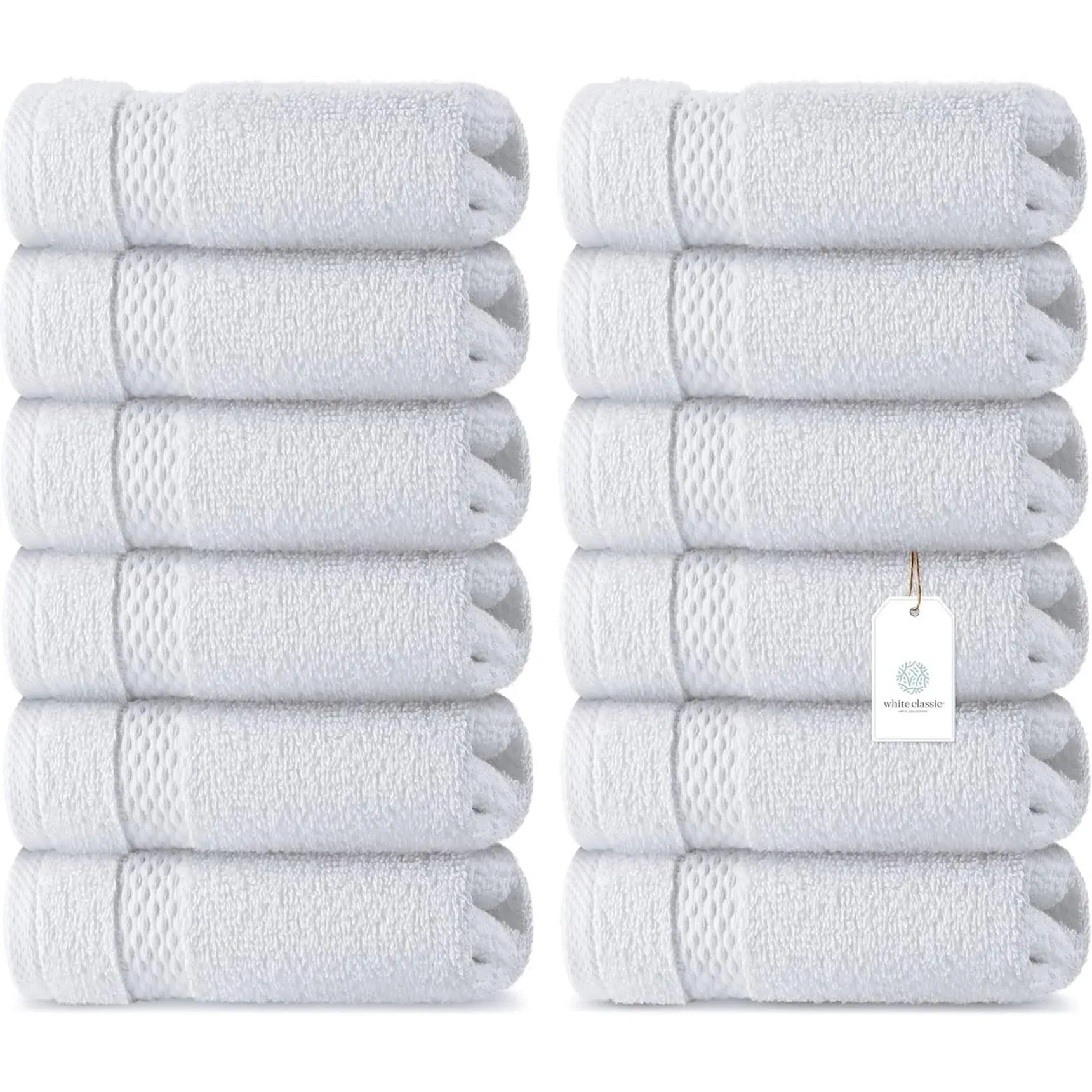 White Classic Luxury Cotton Washcloths