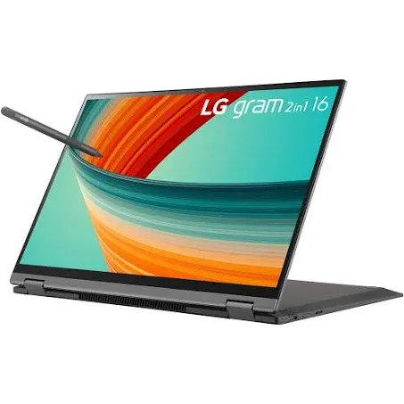 LG gram 16” 2-in-1 Lightweight Laptop, Intel 13th Gen Core i7 Evo Platform, Windows 11 Home, 16GB RAM, 2TB SSD, Gray