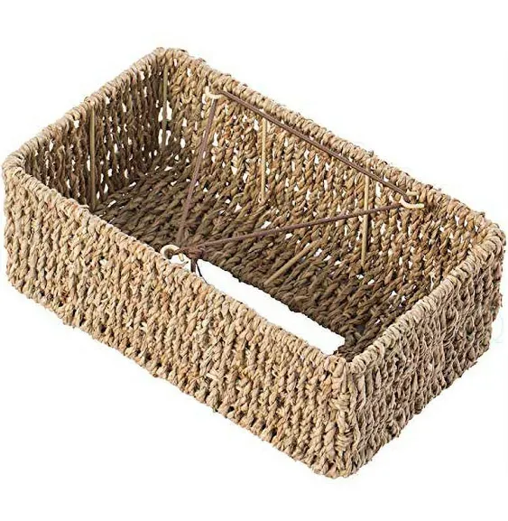 Natural Woven Seagrass Wicker Tissue Box Cover Holder - Rectangle