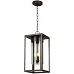 Eglo 203668A Walker Hill 3 Light 9 inch Oil Rubbed Bronze Outdoor Pendant