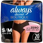 Always Discreet Boutique Incontinence, Maximum Protection, Large, 10 Underwear (Pack of 2)