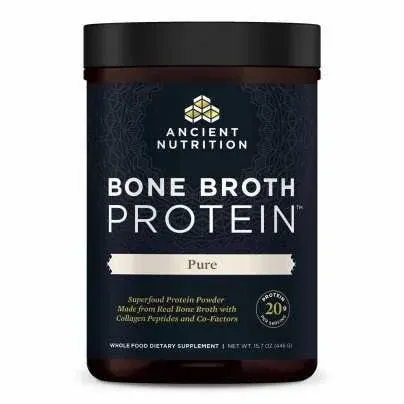 Ancient Nutrition Bone Broth Protein Powder, Pure Flavor, 20 Servings Size