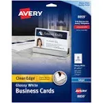 Avery&#174; True Print Clean Edge Business Cards, Inkjet, 2 x 3.5, Glossy White, 200 Cards, 10 Cards Sheet, 20 Sheets/Pack ;