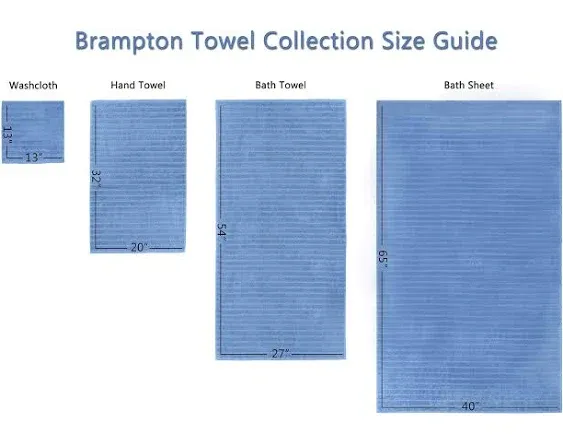 Brampton Turkish Cotton Bath Towels (2-Piece) | Classic Turkish Towels Blue