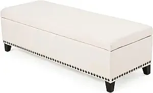 Isra Storage Ottoman - Beige - Christopher Knight Home