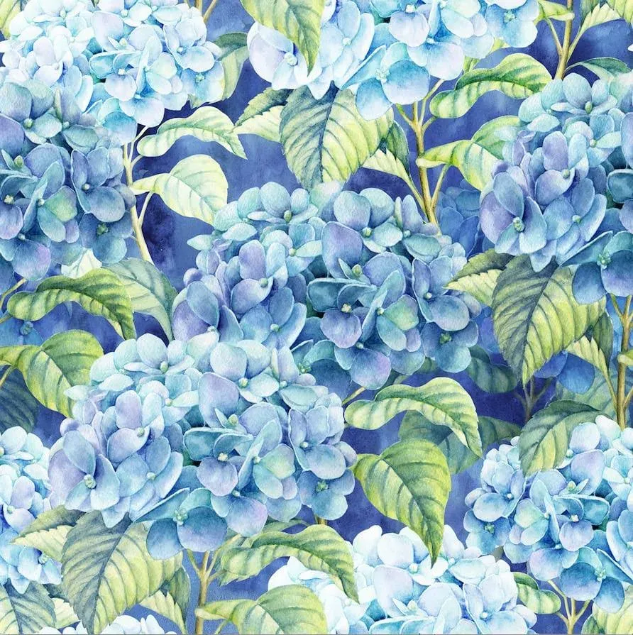 Blue Floral Napkins Blue Hydrangea Cocktail Paper Napkins 40 Pcs, Floral Napkins, Hydrangea Napkins, Hortensia Floral Napkins, Decoupage Paper