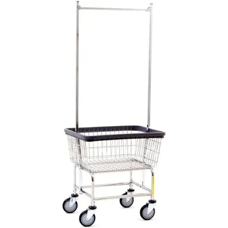 Narrow Laundry Cart with Double Pole Rack